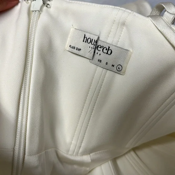 HOUSE OF CB L D-DD Charmaine' Ivory white Corset Maxi midi‎ Dress - Picture 9 of 14